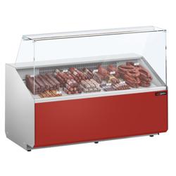 Commercial Refrigerated Serve-Over Counter PREMIUM - 1568 mm - +2 to +6°C - panoramic glass - red front