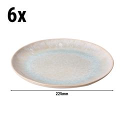 (6 bucăți) LIGHT BLUE SEA - Farfurie plată - Ø 225mm - Albastru