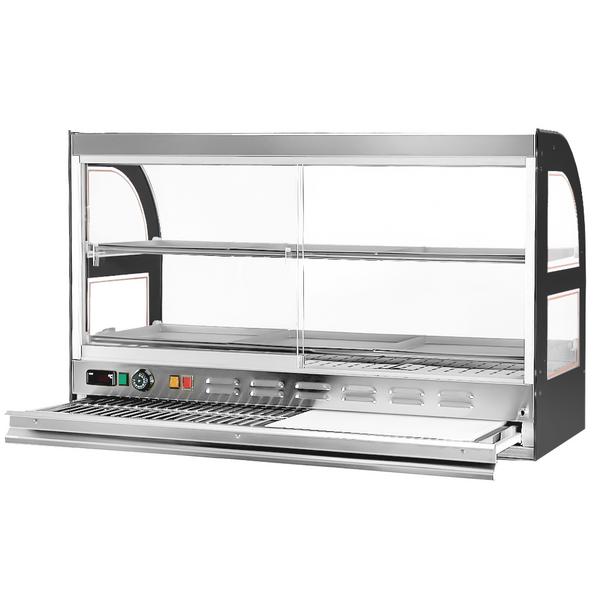 Display counter for chicken with pull-out cutting board