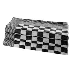 (180 Stück) Abwaschtuch aus Baumwolle - 225g/m² - 65x65cm - Schwarz / Weiß kariert
