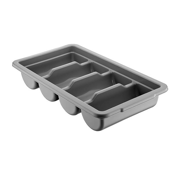Cutlery Tray - 293x530mm - Height: 98mm - Polypropylene (PP) - with 4 compartments - Grey