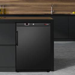Mini Lagerkühlschrank ECO - 200 Liter - mit 1 Tür - Innenseite der Tür aus Kunststoff - Schwarz