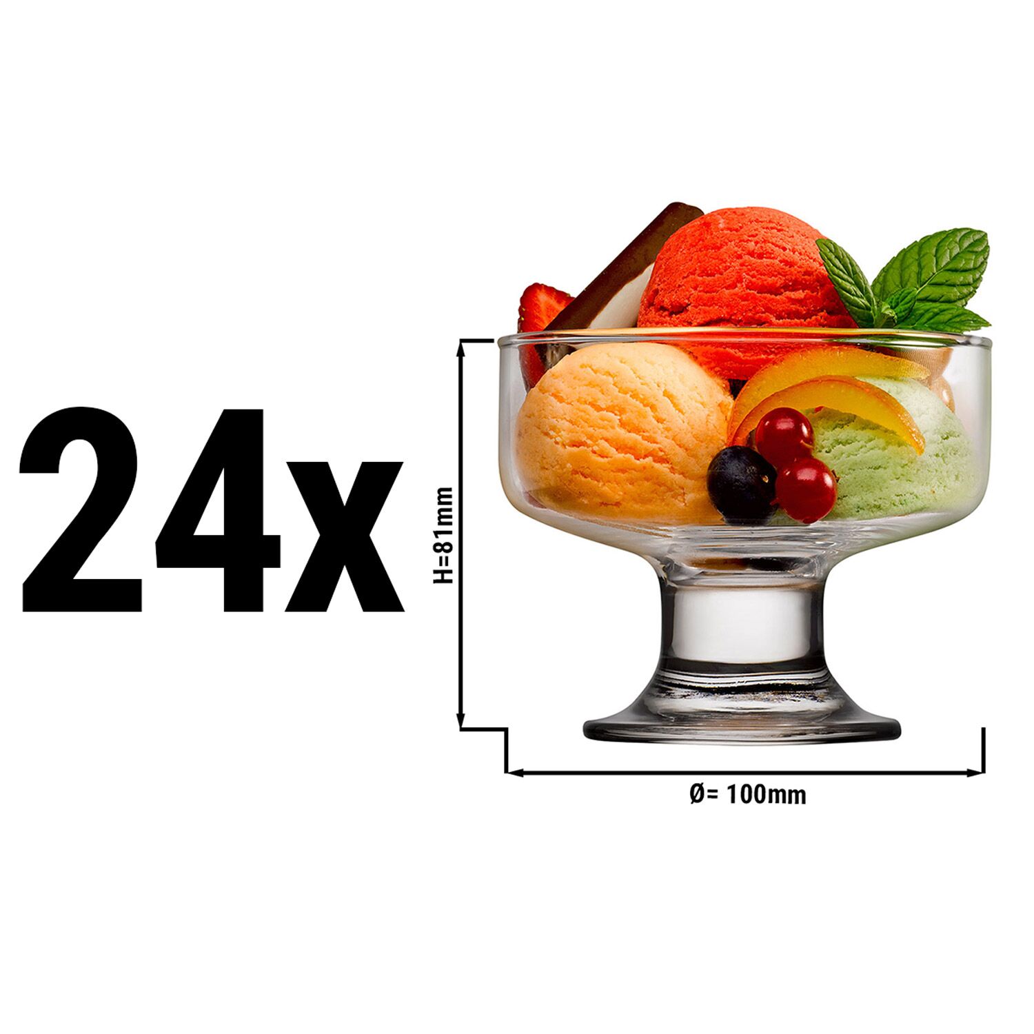 (24 pcs) Iceville Coupe à glace en verre - 26cl