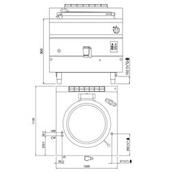 Gas Kochkessel - 200 Liter - 34,5 kW - Indirekte Beheizung - mit Wasserzulauf & Ablasshahn