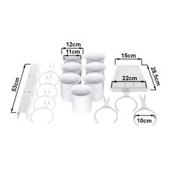 Bac à couverts - Ø100mm - acier inoxydable, poudré - avec 7 étagères - Blanc