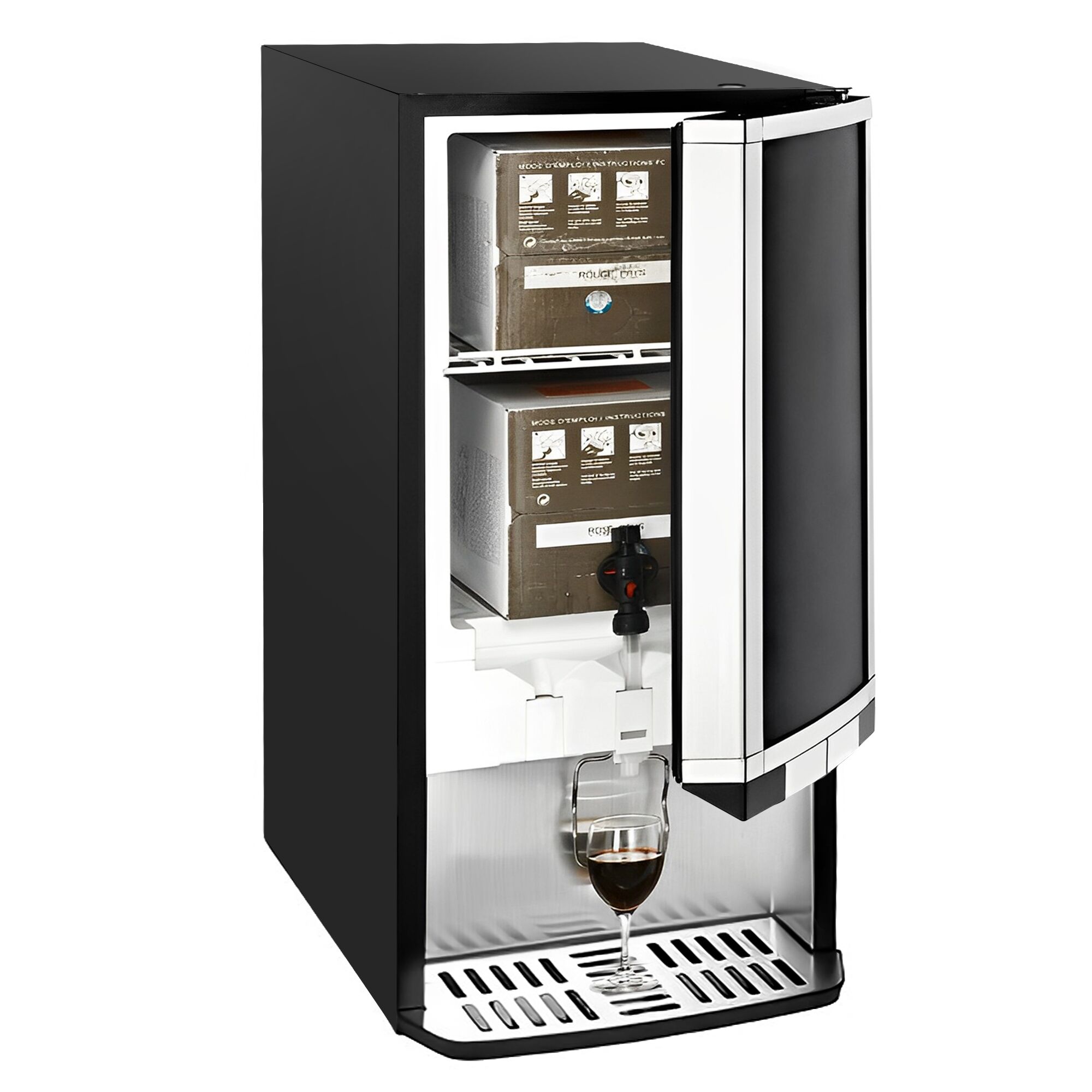 GASTRO-COOL | Réfrigérateur à boissons - 375mm - 48 L - étroit - 1 porte vitrée - éclairage LED - affichage digital de la température - Noir - 0 à +18 °C