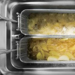 Friteuse électrique – 22 litres – 22 kW – avec levage automatique du panier et système de filtration d’huile