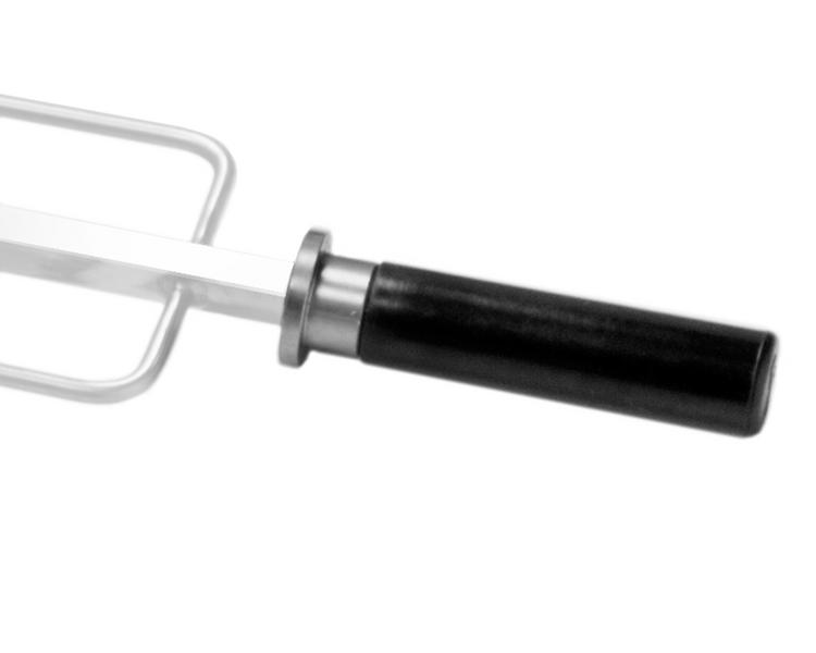 Manico a spada per spiedi per girarrosto per polli - 25x115x27mm - acciaio inox | manico in plastica - compatibile con GM, HGEM & EM; ESOSM01, SMSM02