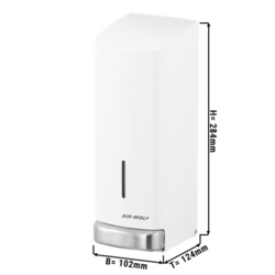 AIR-WOLF | Zeep & desinfectie dispenser met drukknop - 1200ml - Roestvrij staal - Wit