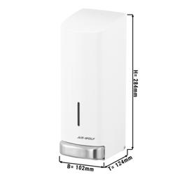 AIR-WOLF | Distributeur de savon et de désinfectant avec bouton-poussoir - 1200ml - inox - Blanc