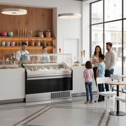 Zmrzlinový pult - 1,31 x 0,67 m - černý