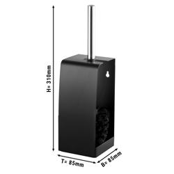 Wall Mounted Toilet Brush & Holder – Stainless Steel - Black