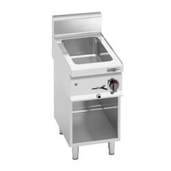 Elektrische bain-marie - 700W - GN 1/4 met 150mm hoogte - met spatscherm - met aftapkraan - incl. onderstel