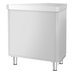 Szafka robocza narożna ze stali nierdzewnej - 984x663mm - z model zamknięty, półka regulowana