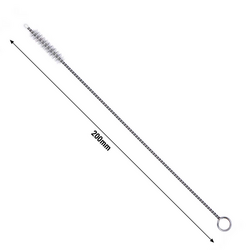 (10 piezas) Cepillo de limpieza para pajitas de vidrio de nailon - 200 x 7 mm