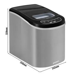 Kostkarka do lodu - wydrążony cylinder - 12 kg/24 godz. - srebrny	