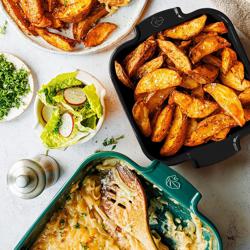 (6 sztuk) PEUGEOT | APPOLIA - Naczynie ceramiczne do zapiekania - kwadratowe - satynowe czarne - 180mm	