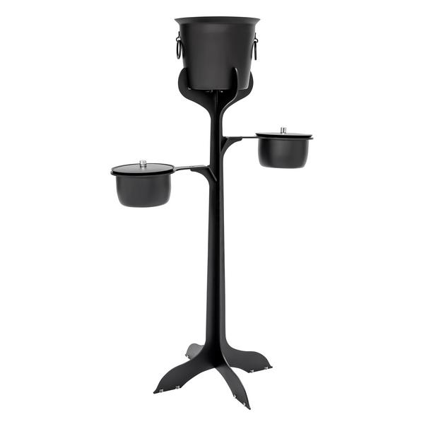 Bottle cooler with stand & 2 ice cube trays - Black