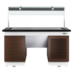 Koud buffet toonbank DUBLIN - 1600mm - met koelplaat & Wielen