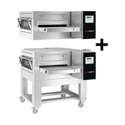 (2 szt.) Elektryczny Piec taśmowy do pizzy - 2000x1400mm - Elektroniczne - Szerokość taśmy: 650mm - z ramą nośną