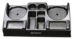 Station café pour 2 verseuses isothermes - Avec 5 compartiments de rangement - Plastique - 665x330x145mm - incl. 2 inserts en plastique réglables & bacs d'égouttage