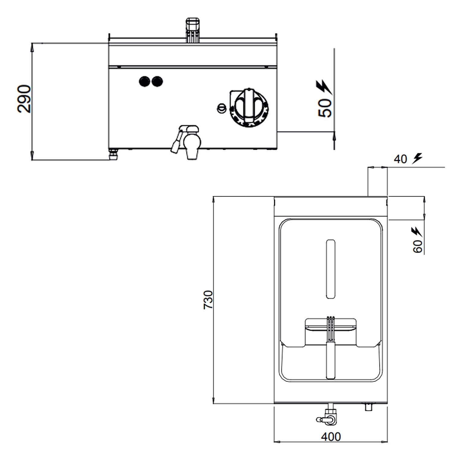 Friteuse électrique – 10 litres – 9 kW