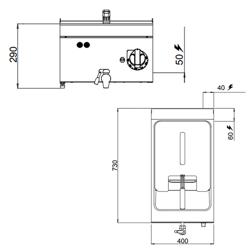 Elektrische friteuse - 10 liter - 9 kW - mechanische bediening