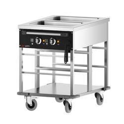 Carrello termico a bagnomaria - 2 kW - 2x GN 1/1 - con vasche a temperatura indipendente