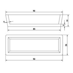 Tartlet Mould Plates - Rectangular - 90x26mm top; 85x26mm bottom; 19mm height - for 15 tartlets - compatible with Tartlet machine TMNP