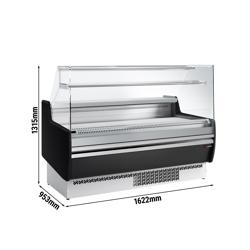 Banco gastronomia professionale - 1622x953mm - Ventilata - 178 L - Vetro dritto - Pannello frontale Nero - con 1 ripiani
