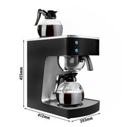 Filter koffiezetapparaat - 1,8 liter - 2 kW - met 2 warmhoudplaten - incl. 2 glazen kannen