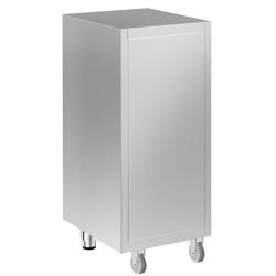 Kosz na śmieci - 400x500mm - jezdny - z klapą uchylną - bez rantu - stal nierdzewna