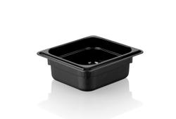 (6 pièces) Bacs GN 1/6 en polycarbonate – Noir – Hauteur : 65 mm