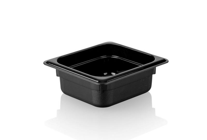 Polikarbonát edény GN 1/6 - fekete - 65 mm magasság