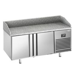 Masă frigorifică pentru preparare pizza PREMIUM PLUS - cu blat din granit - 1490x700 mm - cu 2 uși