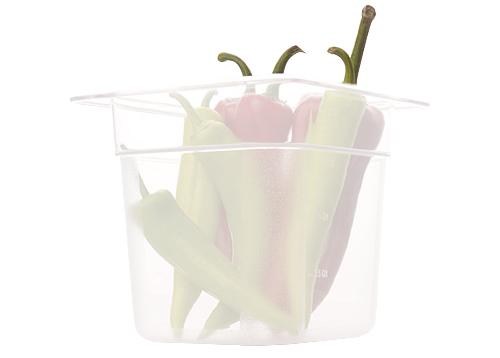 Polypropylene GN 1/6 container - semi-transparent - Height: 100mm