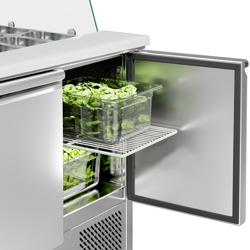 Saladette ECO - 900mm - 2 deuren - met opzetkoelvitrine voor 2x GN 1/1 & 3x GN 1/6