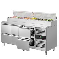 Commercial Saladette Prep Counter PREMIUM - 1795mm - 6 Drawers - for 8x GN 1/3