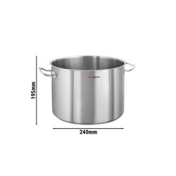 Pentola professionale - Acciaio inox 18/10 - 8,8L - Ø 240mm - Altezza: 195mm - con maniglie resistenti al calore; fondo sandwich - per induzione - compatibile con gas; vetroceramica; cucina elettrica