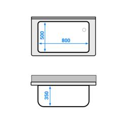 Tencere Yıkama Tezgahı Premium -1000x600mm - Alt raflı & 1 evyeli