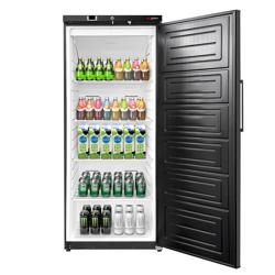 Voorraadkoelkast ECO - 400l - met 1-deurs dichte deur & 5 roosters - binnenzijde kunststof - zwart