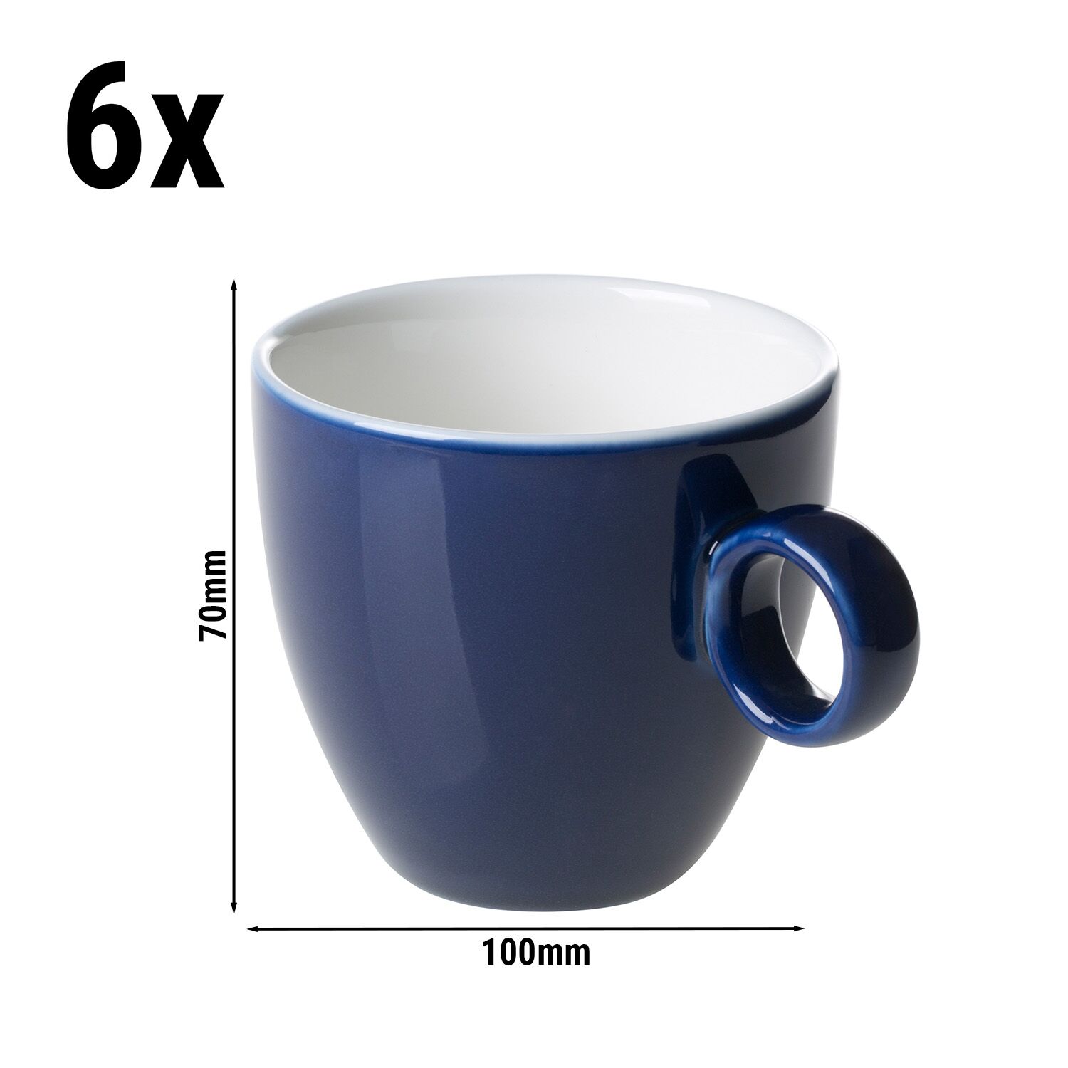 (6 pièces) BART COLOUR CAFE – Tasse à café – 170 ml – Bleu