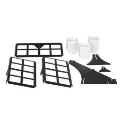 Présentoir buffet / étagère - noir - incl. 24 bols en mélamine - rectangulaires