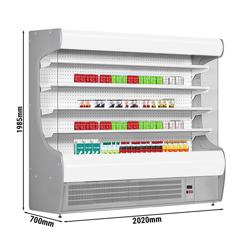 Espositore murale refrigerato - 2020 mm - con 4 ripiani - pannello frontale bianco