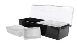 Organizator compartimente pentru ingrediente - 6 recipiente - cu capac transparent