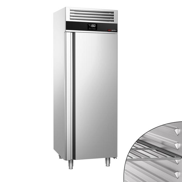 Fagyasztószekrény Rozsdamentes acél PREMIUM - GN 2/1 - 700 l - akár −22…−10 °C - mit 1 ajtó - Umlufthűtés, automatikus leolvasztás, R290