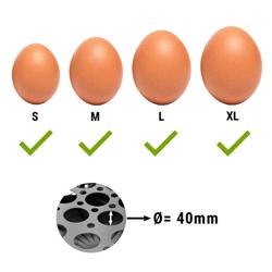 Äggkokare för buffé - 37 ägg - svart