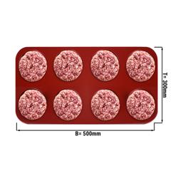 Presse à frikadelles / hamburgers – plastique – moyenne – Ø 100 mm – 8 trous – 125 grammes
