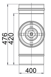 Élement droit rond avec trappe de visite - Inox - Ø 400 mm