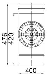 Tubo tondo (rigido) - in acciaio inox - Lunghezza: 476mm - Ø 400mm